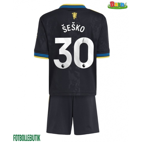 Manchester United Benjamin Sesko #30 Tredjeställ Barn 2025-26 Kortärmad (+ Korta byxor)